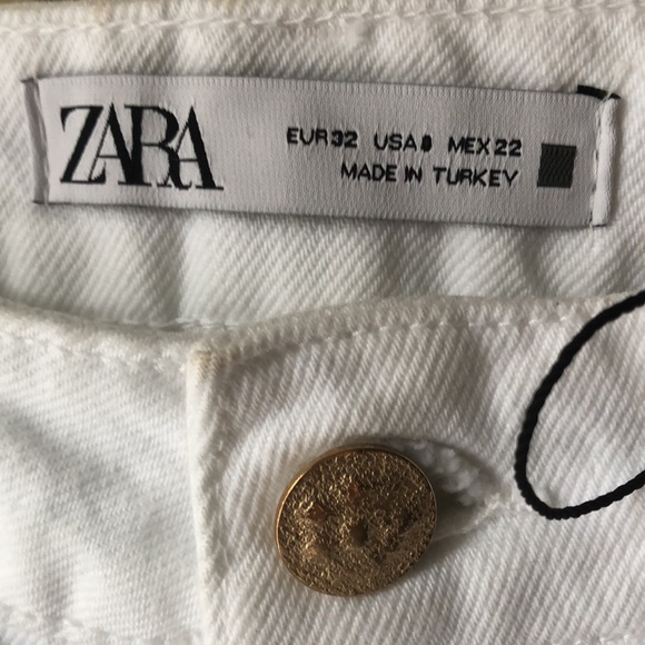 NWT • ZARA High Rise Straight White Denim Jean - Picture 10 of 15